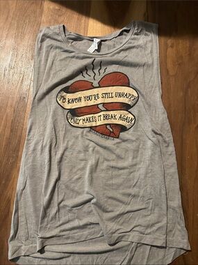 Brandi Carlile Grey Graphic Muscle Tank - By the Way, I Forgive You Tour